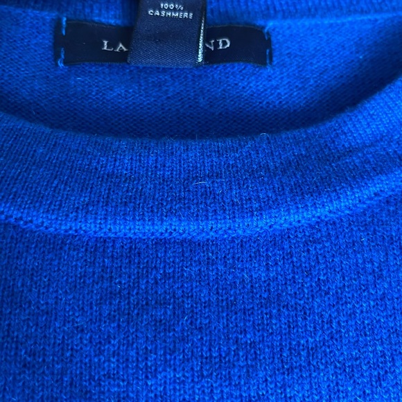 💯% cashmere Lands’ End blue crewneck sweater excellent condition - Picture 3 of 11